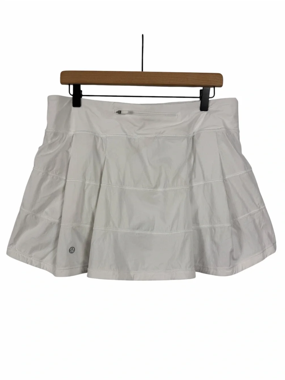 Lululemon Pace Rival Skirt White Mid Rise Tennis Run Skort Size 10 Tall